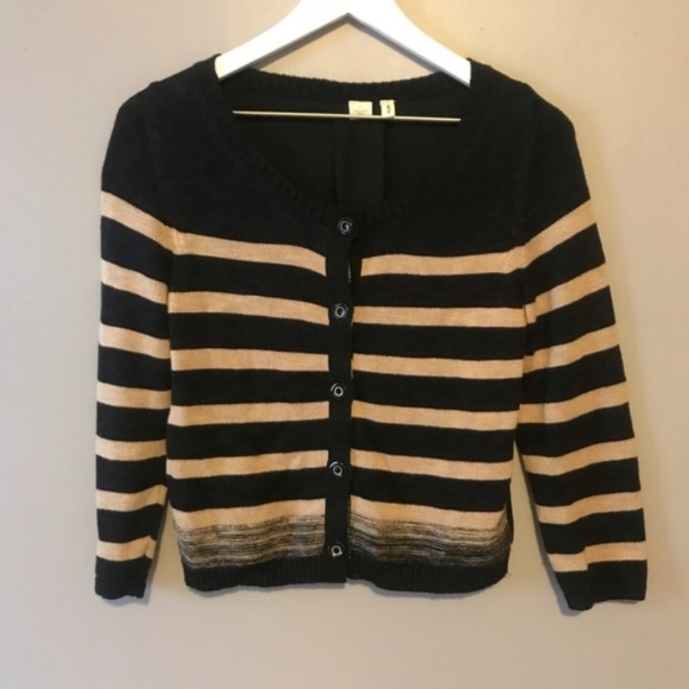 Moth Striped Cardigan Sweater Size S
